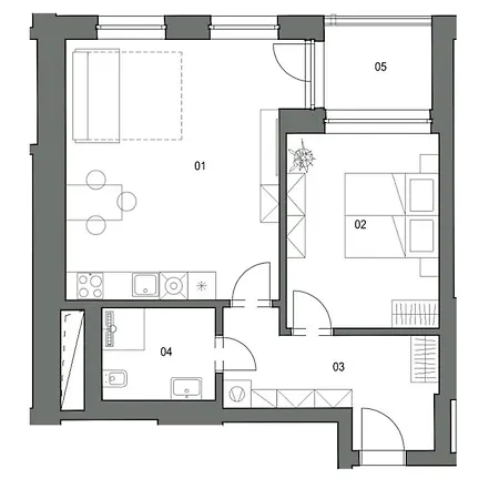 公寓 Luxusni Krumlovsky Vltavin